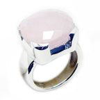 Rose Quartz Solitaire Italian Silver Pink Gemstone Statement Victorian Ring Jewelry