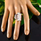 Rose Quartz Solitaire German Silver Pink Gems Versatile Armor Ring Jewellery