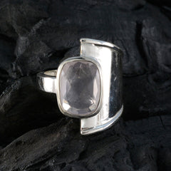 Rose Quartz Solitaire German Silver Pink Gems Versatile Armor Ring Jewellery