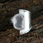 Rose Quartz Solitaire German Silver Pink Gems Versatile Armor Ring Jewellery