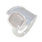 Rose Quartz Solitaire German Silver Pink Gems Versatile Armor Ring Jewellery