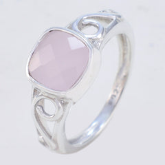 Rose Quartz Solitaire Korean 925 Sterling Silver Pink Gemstone Whisper thin Luxurious Ring Jewellery