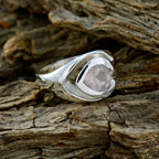 Rose Quartz Solitaire German Sterling Silver Pink Gems Eye catching Fairytale Ring Jewelry