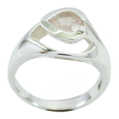 Rose Quartz Solitaire German Sterling Silver Pink Gems Eye catching Fairytale Ring Jewelry