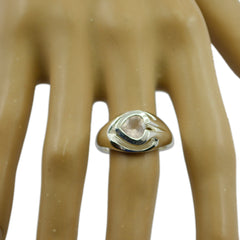 Rose Quartz Solitaire German Sterling Silver Pink Gems Eye catching Fairytale Ring Jewelry