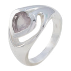 Rose Quartz Solitaire German Sterling Silver Pink Gems Eye catching Fairytale Ring Jewelry