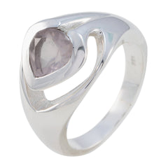Rose Quartz Solitaire German Sterling Silver Pink Gems Eye catching Fairytale Ring Jewelry
