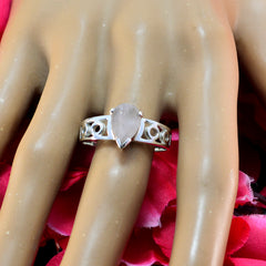 Rose Quartz Solitaire Indian 925 Silver Pink Gemstone Featherlight Luxurious Ring Jewellery