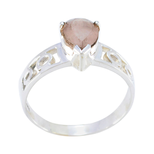 Rose Quartz Solitaire Indian 925 Silver Pink Gemstone Featherlight Luxurious Ring Jewellery