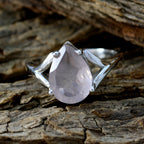 Rose Quartz Solitaire Egyptian 925 Silver Pink Gemstones Minimal Promise Ring Jewellery