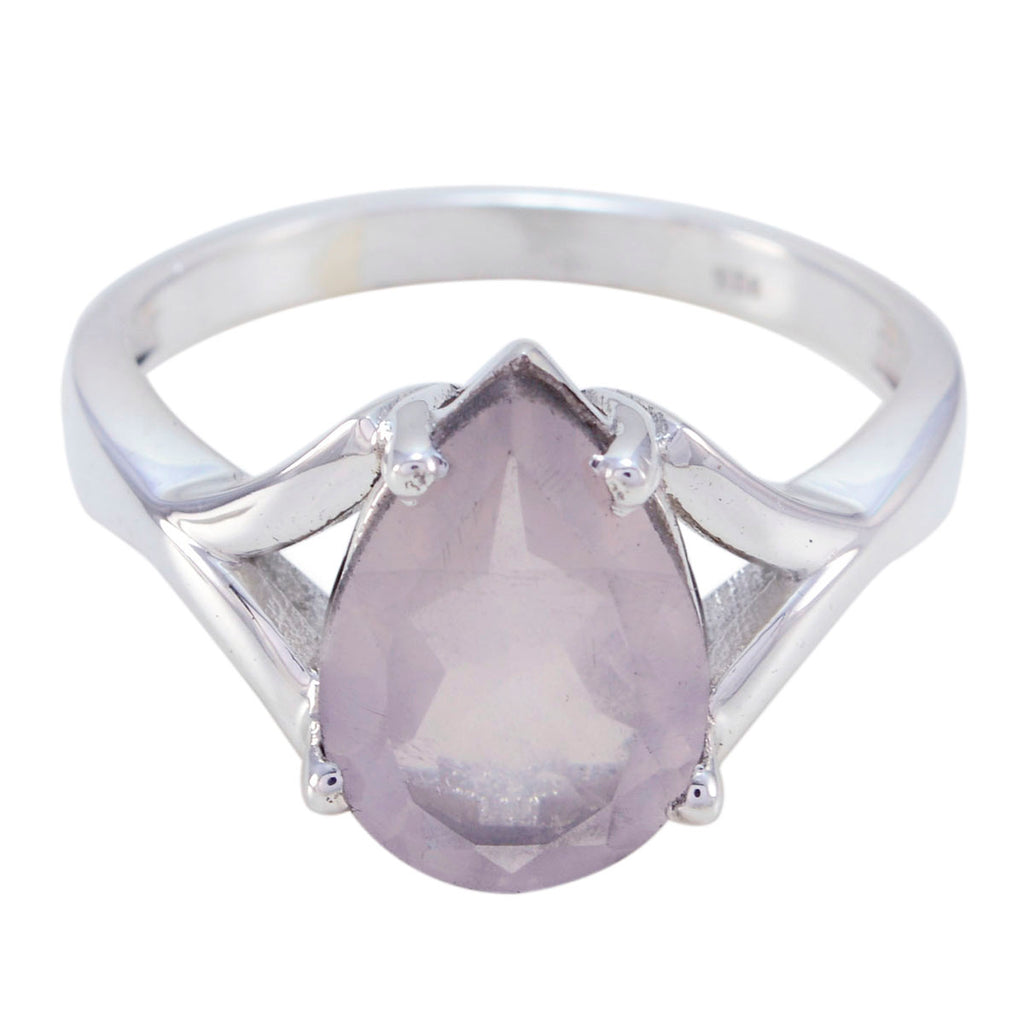 Rose Quartz Solitaire Egyptian 925 Silver Pink Gemstones Minimal Promise Ring Jewellery