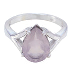 Rose Quartz Solitaire Egyptian 925 Silver Pink Gemstones Minimal Promise Ring Jewellery