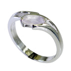 Rose Quartz Solitaire Japanese Silver Pink Gemstone Dainty Modern Ring Jewelry