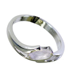 Rose Quartz Solitaire Japanese Silver Pink Gemstone Dainty Modern Ring Jewelry