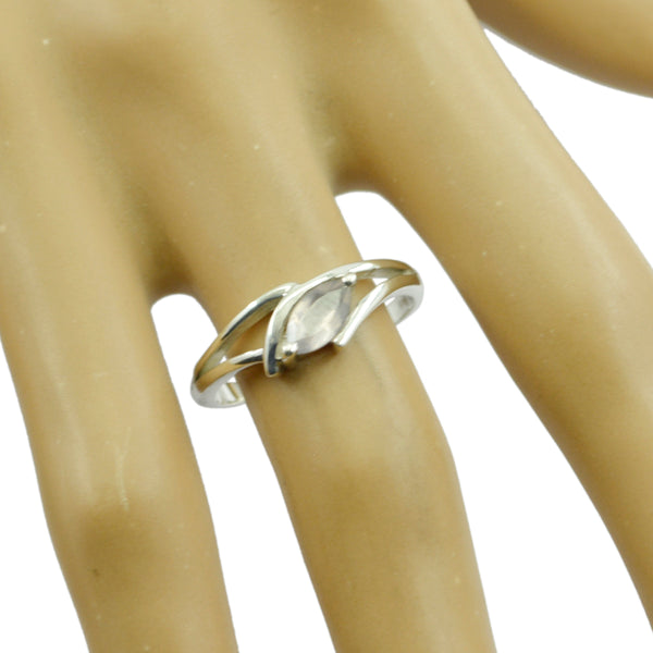 Rose Quartz Solitaire Japanese Silver Pink Gemstone Dainty Modern Ring Jewelry