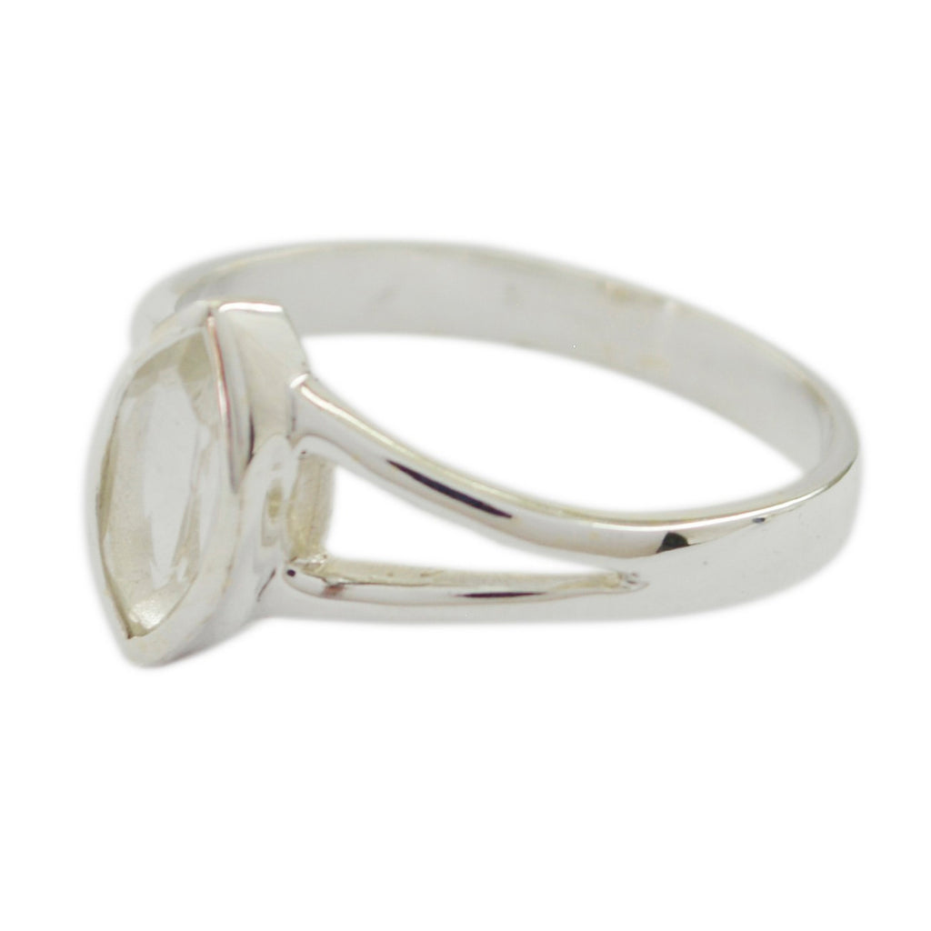 Rose Quartz Solitaire American 92.5 Silver Pink Gemstone Dainty Geometric Ring Jewelry