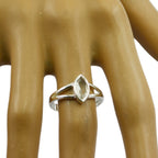 Rose Quartz Solitaire American 92.5 Silver Pink Gemstone Dainty Geometric Ring Jewelry