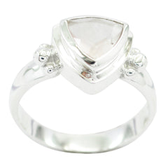 Rose Quartz Solitaire Egyptian 925 Silver Pink Gemstones Slim Ethnic Ring Jewellery