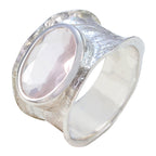 Rose Quartz Solitaire German Sterling Silver Pink Gemstone Edgy Oversized Band Jewellery