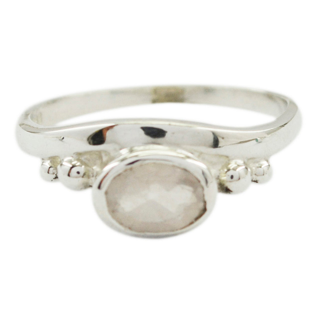 Rose Quartz Solitaire American 925 Silver Pink Gemstone Delicate Romantic Ring Jewellery