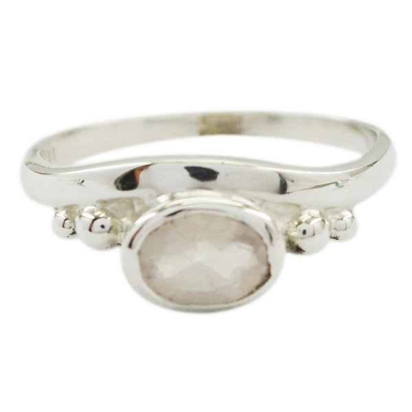 Rose Quartz Solitaire American 925 Silver Pink Gemstone Delicate Romantic Ring Jewellery