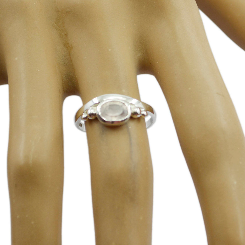 Rose Quartz Solitaire American 925 Silver Pink Gemstone Delicate Romantic Ring Jewellery