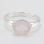 Rose Quartz Solitaire Korean 92.5 Silver Pink Gemstone Dainty Modern Ring Jewelry