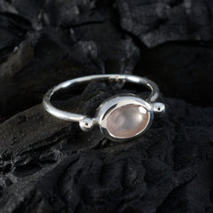 Rose Quartz Solitaire Turkish 92.5 Silver Pink Gems Dainty Abstract Ring Jewellery