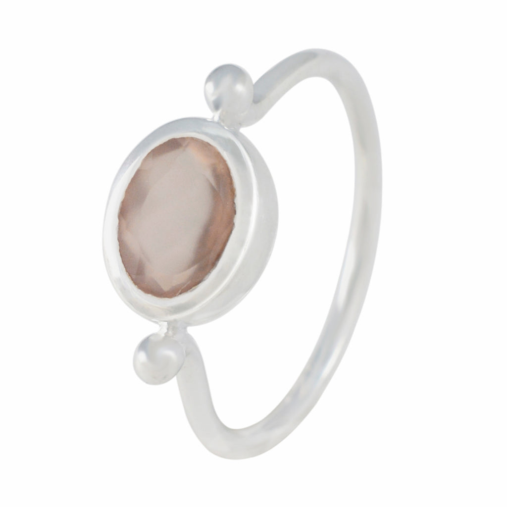 Rose Quartz Solitaire Turkish 92.5 Silver Pink Gems Dainty Abstract Ring Jewellery