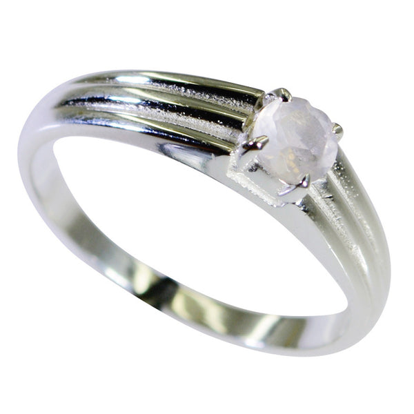 Rose Quartz Solitaire Turkish 925 Sterling Silver Pink Gemstones Dainty Feminine Ring Jewelry