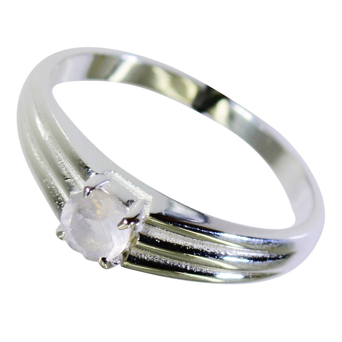 Rose Quartz Solitaire Turkish 925 Sterling Silver Pink Gemstones Dainty Feminine Ring Jewelry