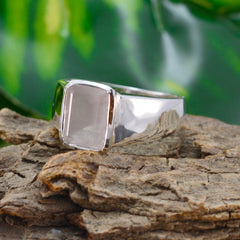 Rose Quartz Solitaire Moroccan 925 Silver Pink Gemstones Mid weight Signet Ring Jewellery