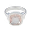 Rose Quartz Solitaire German Silver Pink Gemstones Eye catching Contemporary Ring Jewellery