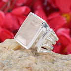 Rosenquarz Solitär Deutsch 925 Silber Rosa Edelsteine Klobiger Panzerring Schmuck