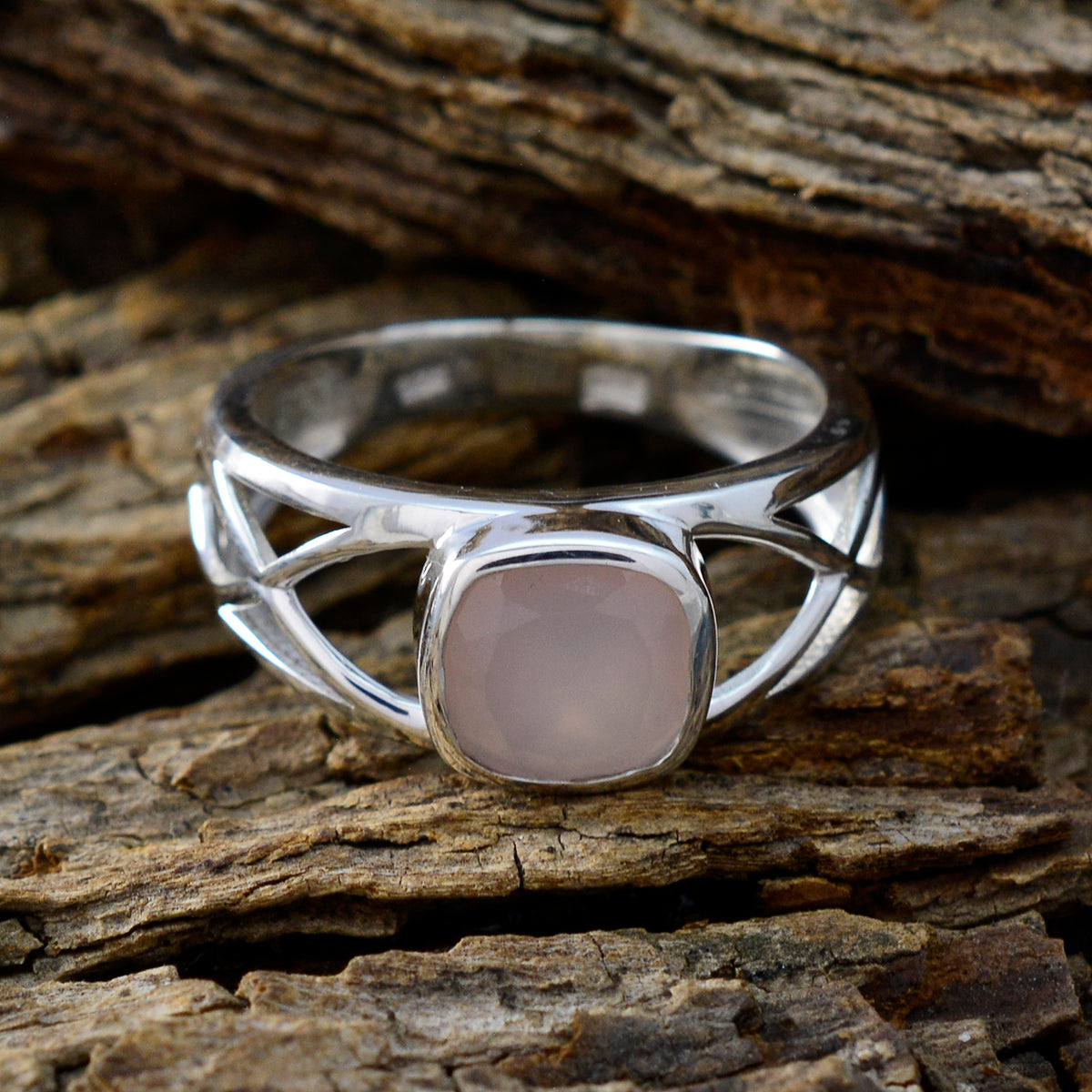 Rose Quartz Solitaire Russian Silver Pink Gemstones Tiny Fairytale Ring Jewellery
