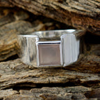 Rose Quartz Solitaire Egyptian 925 Silver Pink Gems Slim Trendy Ring Jewellery