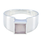 Rose Quartz Solitaire Egyptian 925 Silver Pink Gems Slim Trendy Ring Jewellery