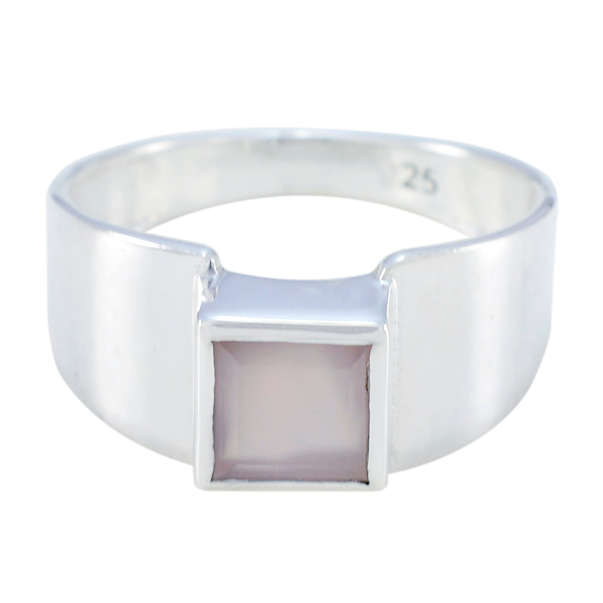 Rose Quartz Solitaire Egyptian 925 Silver Pink Gems Slim Trendy Ring Jewellery