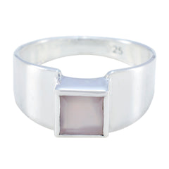 Rose Quartz Solitaire Egyptian 925 Silver Pink Gems Slim Trendy Ring Jewellery