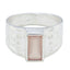 Rose Quartz Solitaire German Silver Pink Gemstone Mid weight Signet Ring Jewellery
