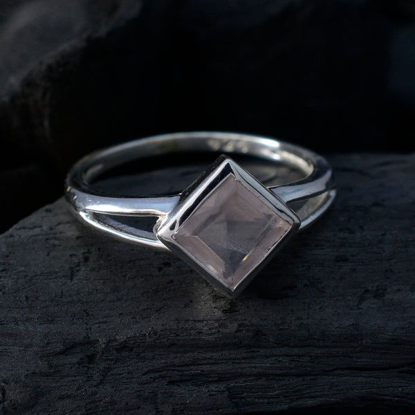 Rose Quartz Solitaire American 92.5 Silver Pink Gemstone Dainty Graceful Ring Jewellery