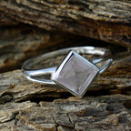 Rose Quartz Solitaire American 92.5 Silver Pink Gemstone Dainty Graceful Ring Jewellery