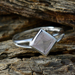 Rose Quartz Solitaire American 92.5 Silver Pink Gemstone Dainty Graceful Ring Jewellery