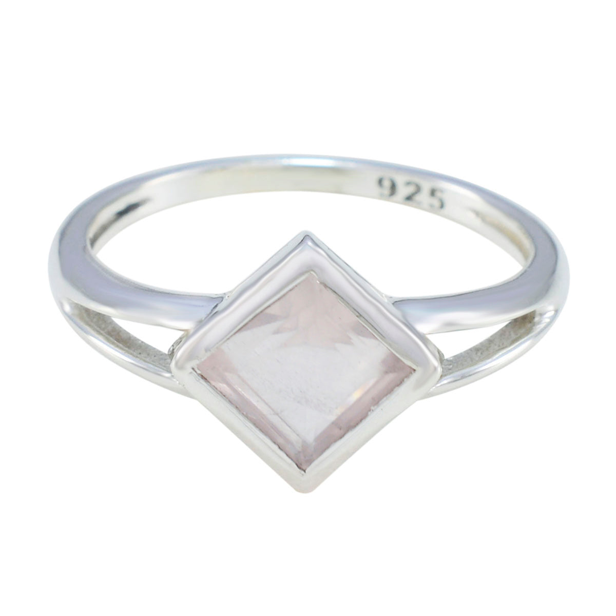 Rose Quartz Solitaire American 92.5 Silver Pink Gemstone Dainty Graceful Ring Jewellery Immagine principale del prodotto