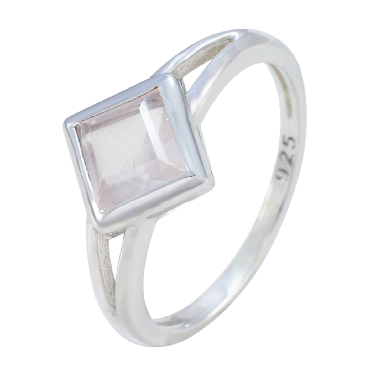 Rose Quartz Solitaire American 92.5 Silver Pink Gemstone Dainty Graceful Ring Jewellery