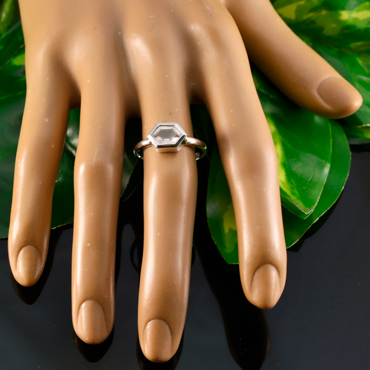 Rose Quartz Solitaire Turkish Silver Pink Gemstones Dainty Luxurious Ring Jewellery