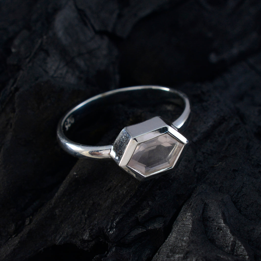 Rose Quartz Solitaire Turkish Silver Pink Gemstones Dainty Luxurious Ring Jewellery