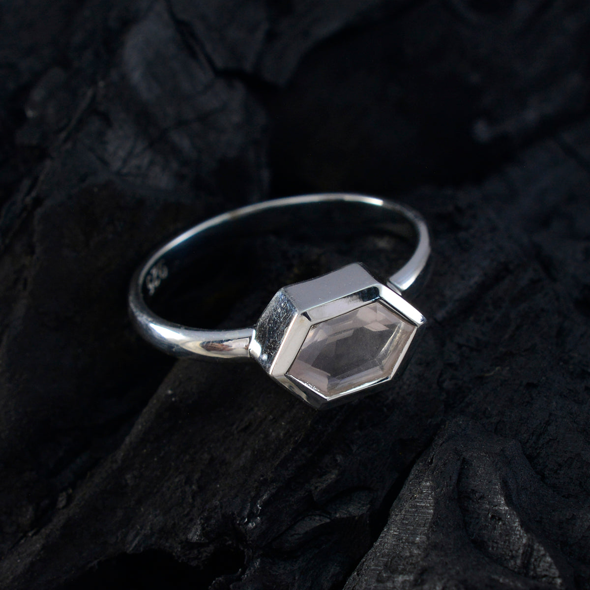 Rose Quartz Solitaire Turkish Silver Pink Gemstones Dainty Luxurious Ring Jewellery