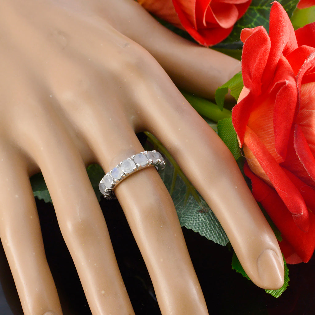 Rose Quartz multiple Japanese Silver Pink Gems Dainty Eternity Band Jewellery