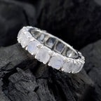 Rose Quartz multiple Japanese Silver Pink Gems Dainty Eternity Band Jewellery